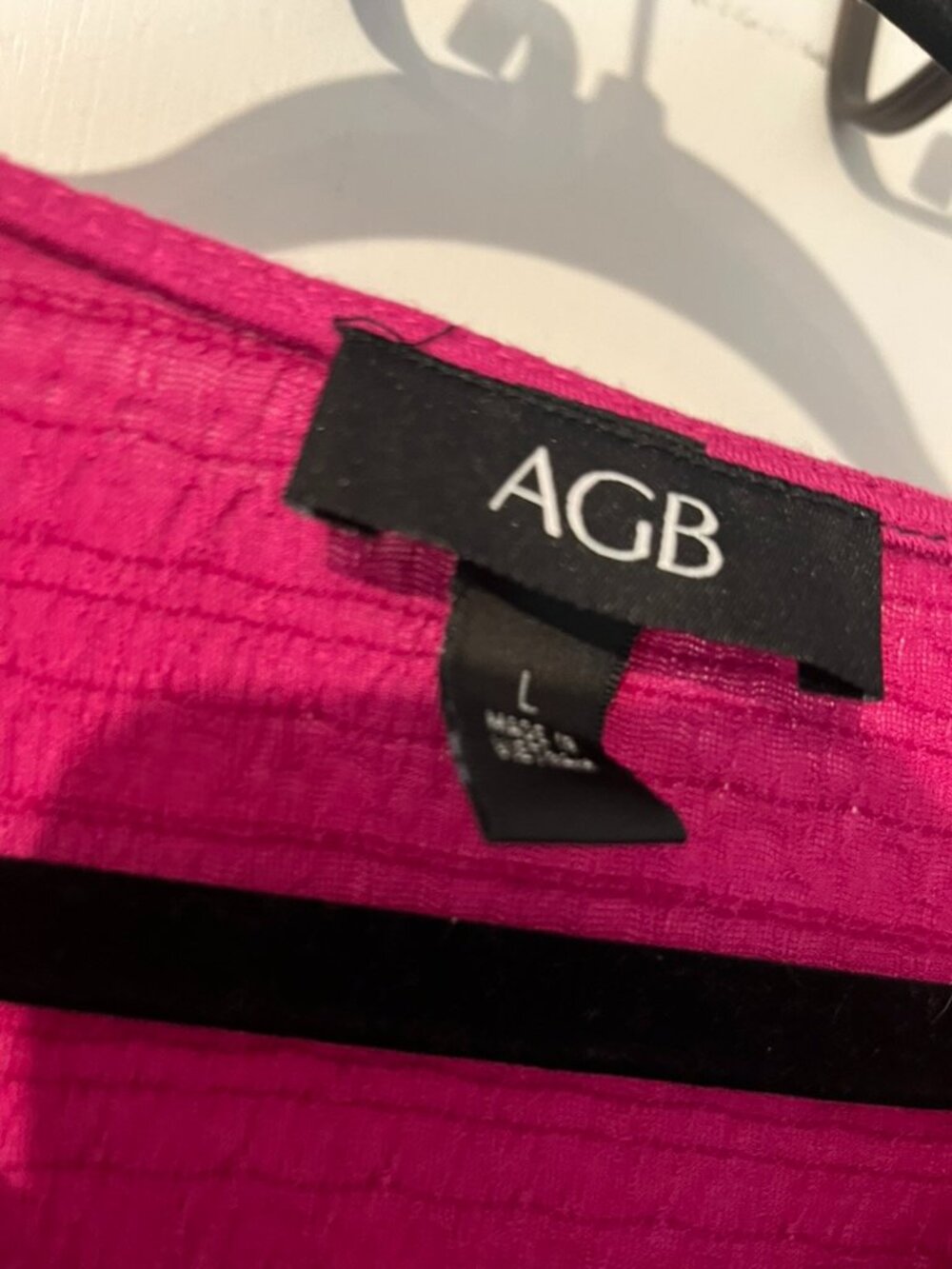 ABG Button down Blouse Fuchsia Color SZ L - Picture 4 of 6